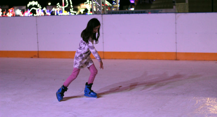 Ice skating at Night of Lights in Simpsonville, South Carolina