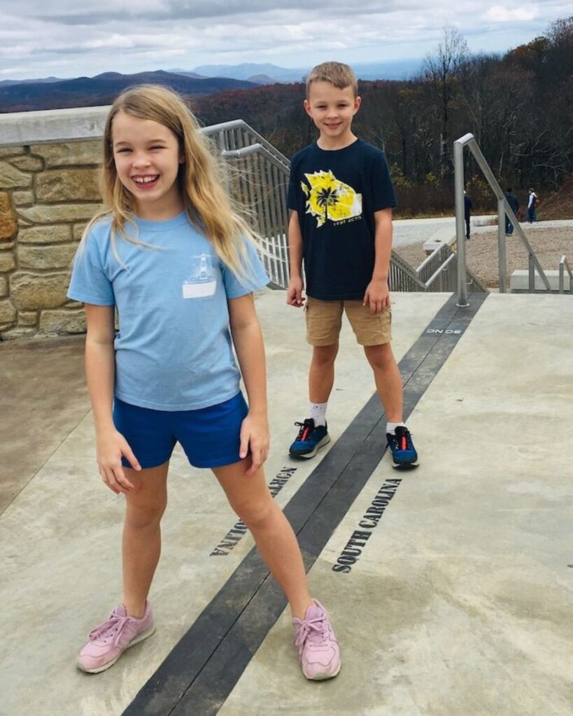 Kids at Sassafras Mountain State Line