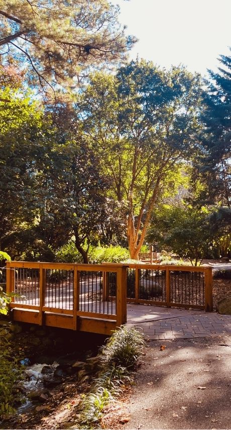 Wooden Bridge at Hatcher Garden in Spartanburg, SC