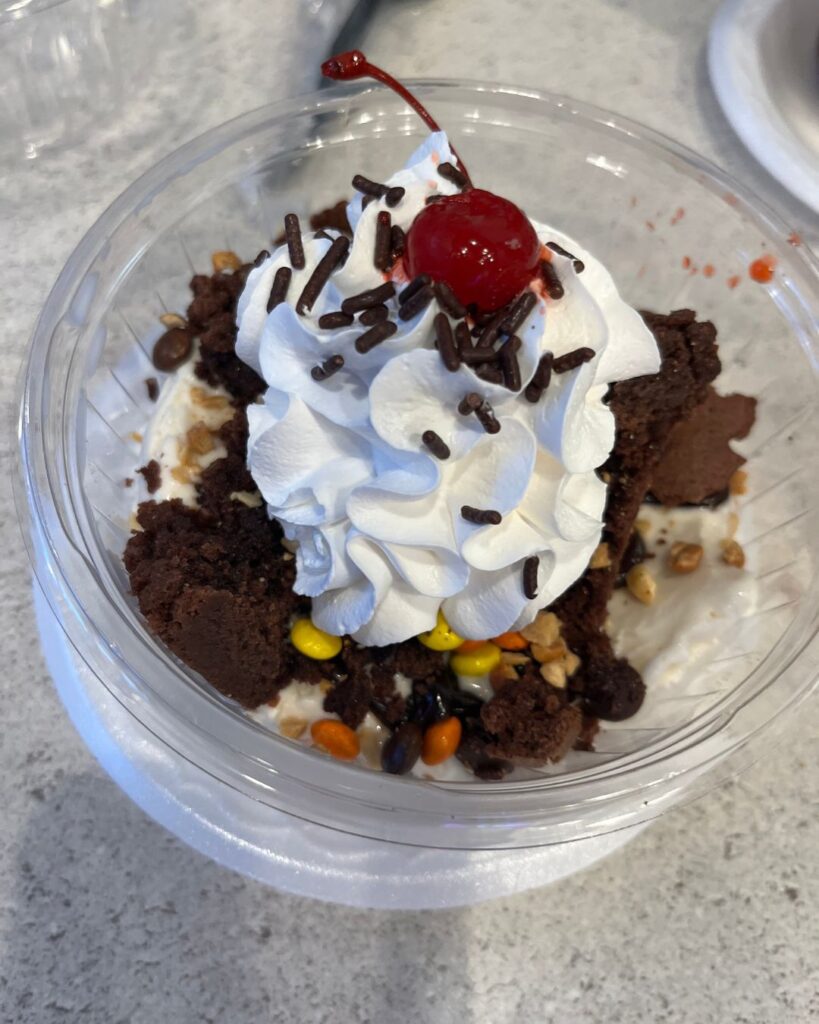 Dairy Free ice cream sundae at Crazy mason