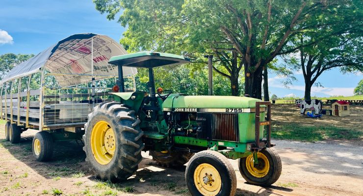 Tractor wagon ride at Greyrock