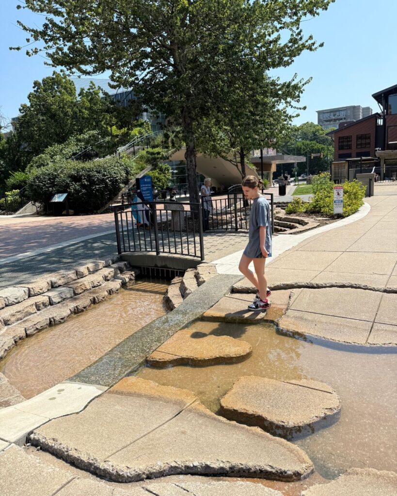 Water feature near The Tennessee Aquarium.