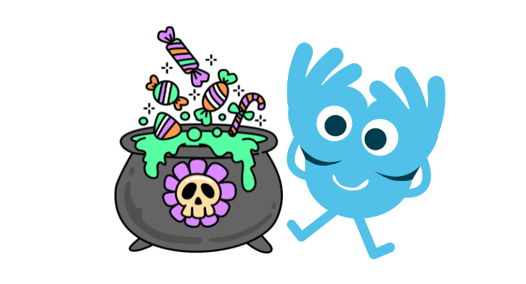 Golly and cauldron of candy