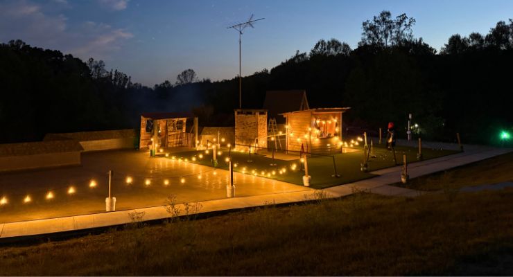 Arriving at the Sunken Manor, haunted attraction in Greenville, SC