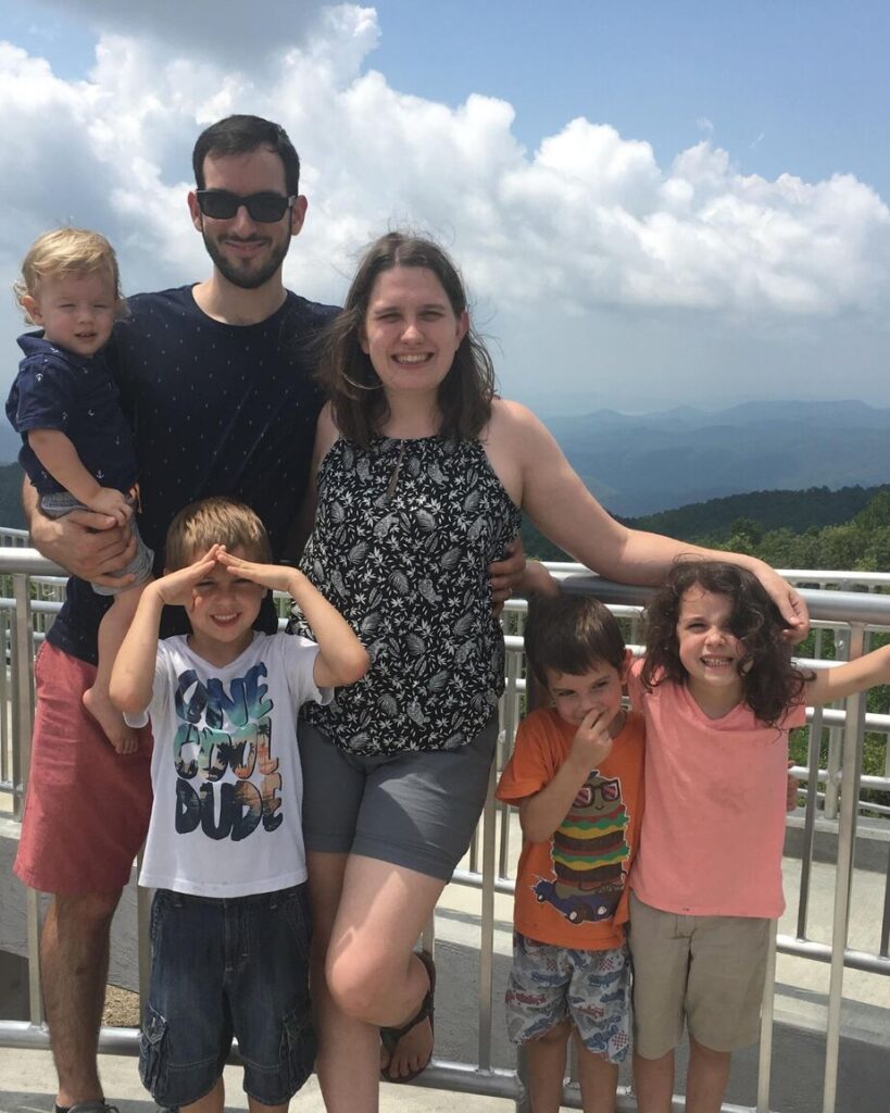 Family at Sassafras Mountain in South Carolina