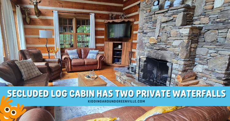 This Secluded Log Cabin Near Brevard, NC Has Two Private Waterfalls and Is Less Than 2 Hours from Greenville, SC
