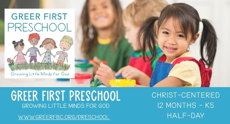 Greer First Baptist preschool program 2026