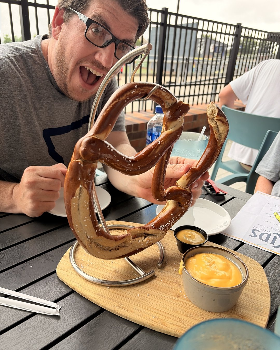 giant pretzel appetizer at Towel City Tavern in Kannapolis NC