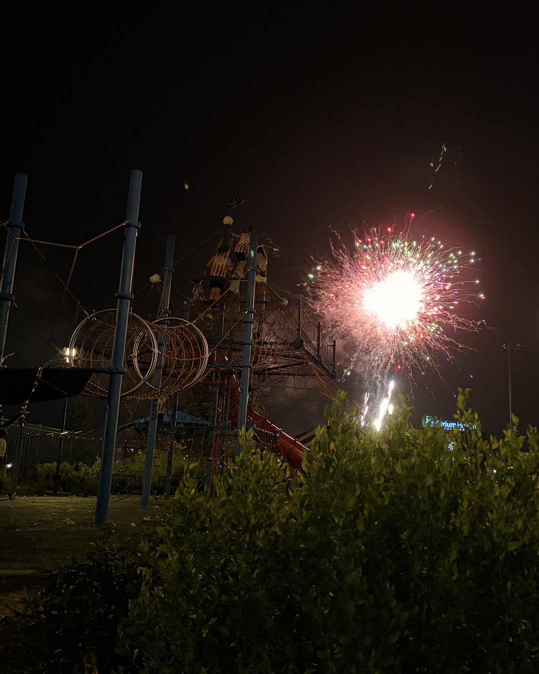 fireworks display over the ballpark in Kannapolis NC