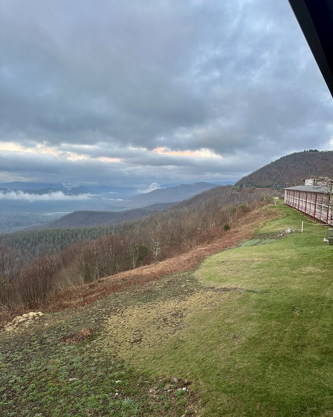 Mountain view from balcony at Pisgah Inn Blue Ridge Parkway North Carolina
