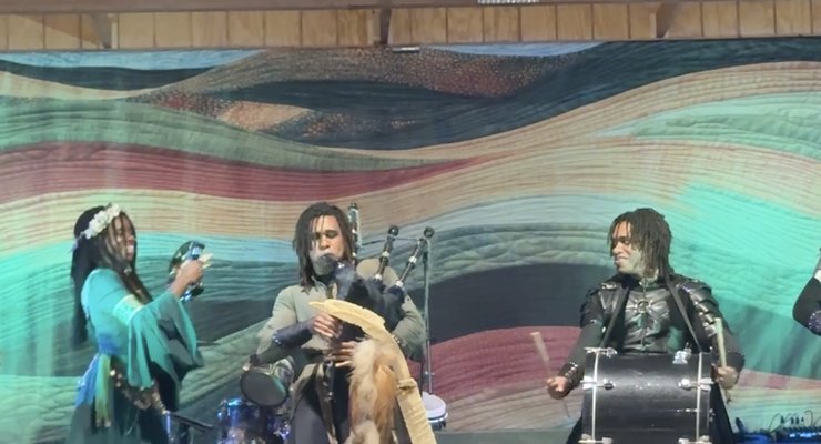 The Fortress Dwellers band performing live at Midgard at the Mill in Pickens, SC