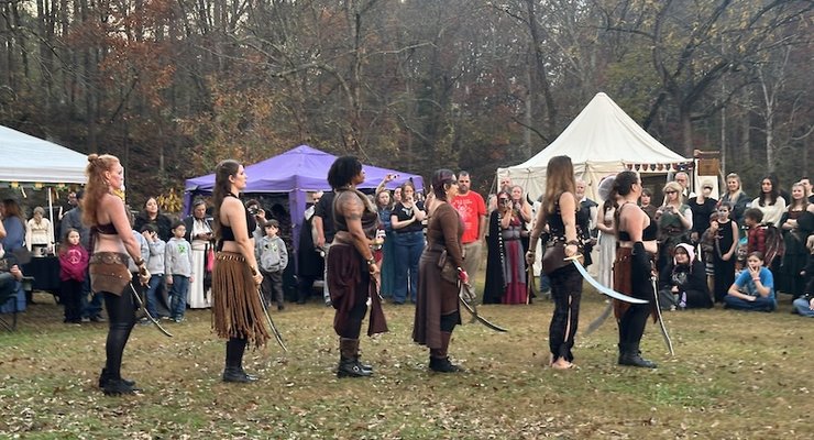 Viking dancers performing at Midgard at the Mill in Pickens, SC