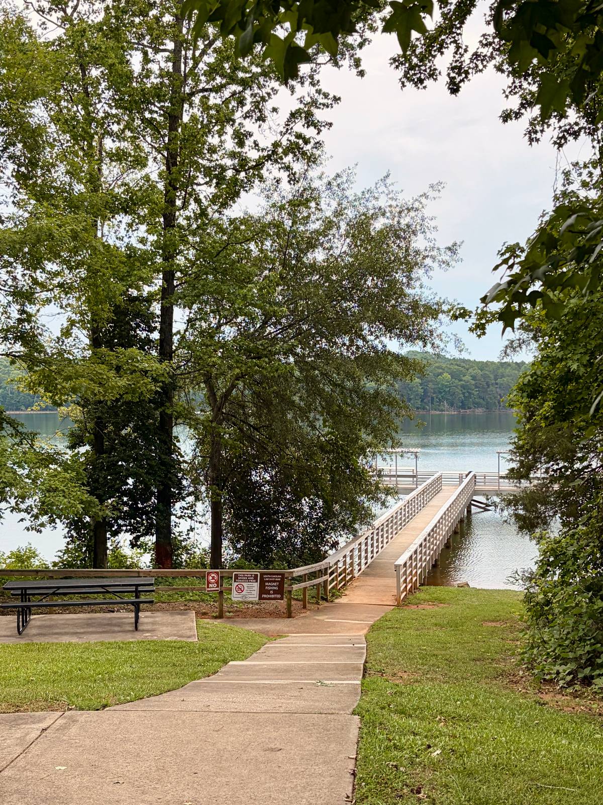 Scenic lake views at Lake Blalock Park Chesnee SC