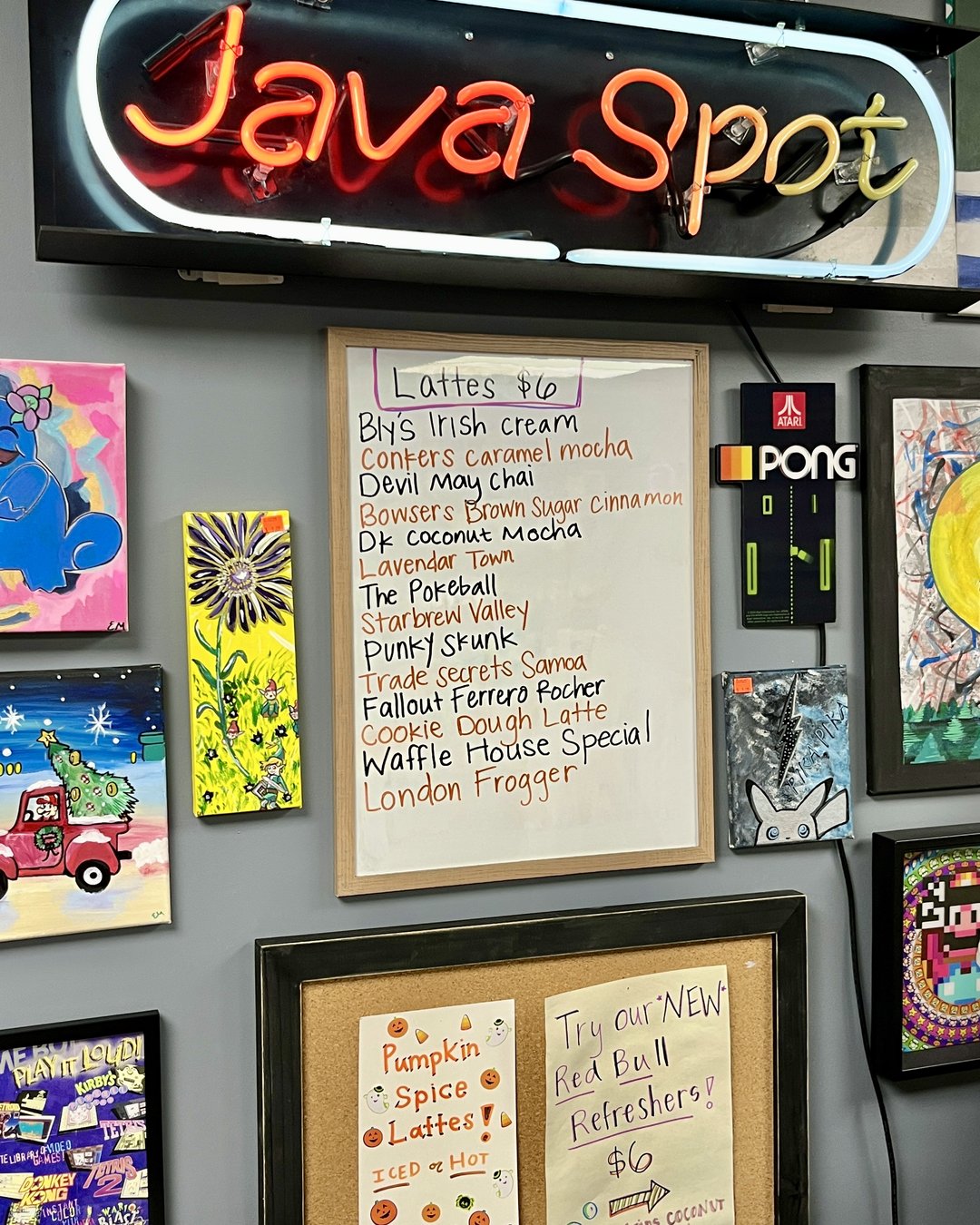 Java Spot coffee bar inside The Game Garage Spartanburg SC