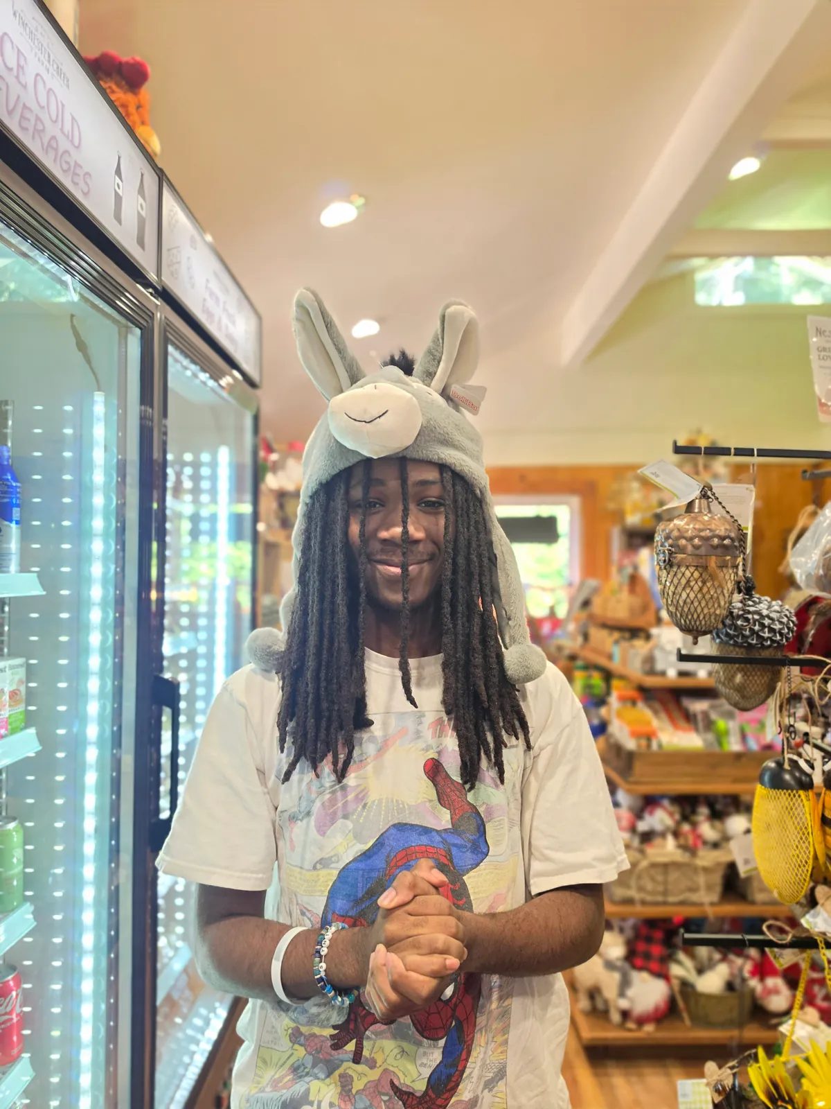Granny's House gift shop — alpaca fiber goods, plushies, jewelry, home decor, and locally sourced finds.
