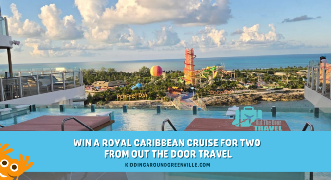 Out the door travel giveaway banner | Royal Caribbean Cruise