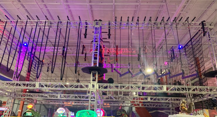 High ropes course at Surge Trampoline Park in Columbia, SC