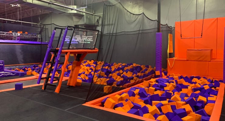 Foam pits at Surge Trampoline Park in Columbia, SC